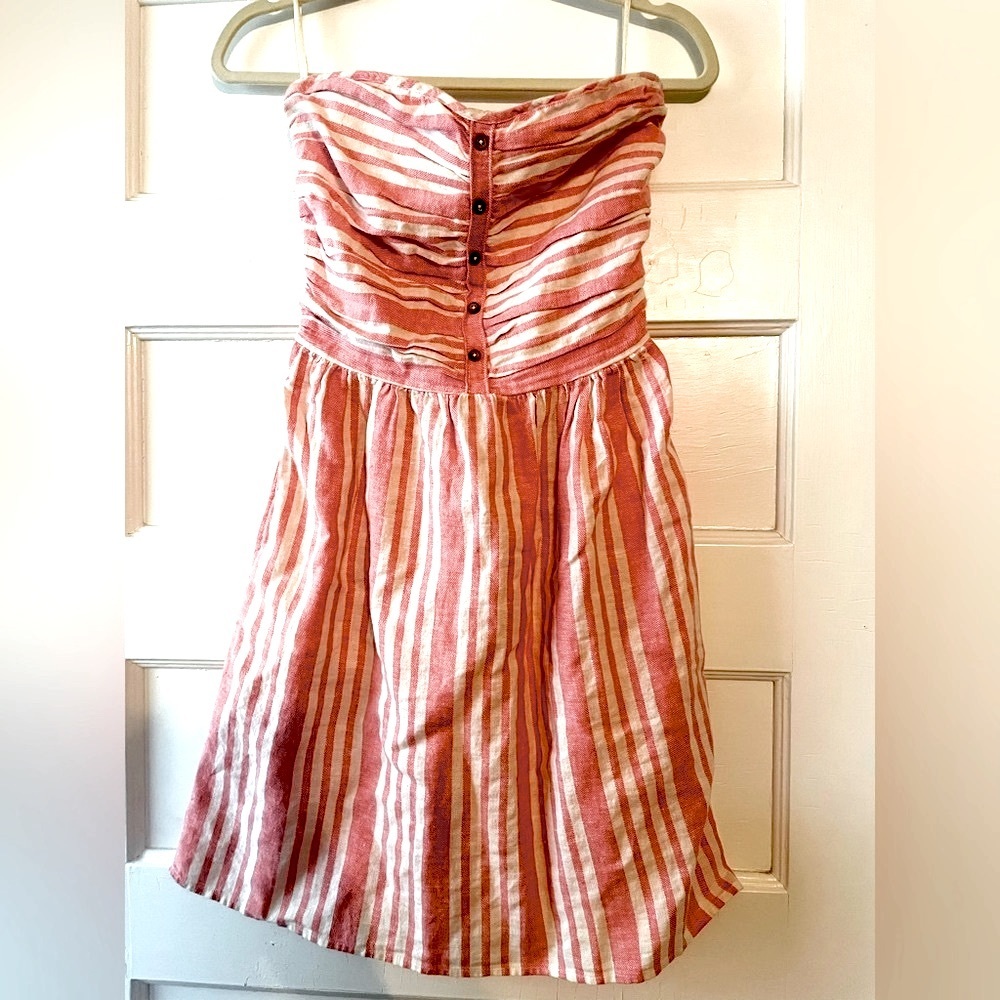 GAP Pink and White Striped Mini Dress